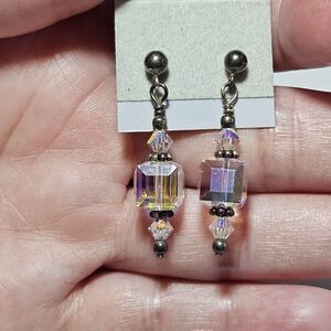 **Last Chance!! Final Sale** Sterling Silver Crystal Cubed Beaded Dangling